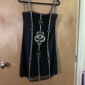 NWT Beautiful Black Beaded Slip Dress